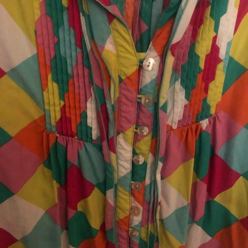 Lnwot Escapada Button Down Bright Colored Blouse - image 4